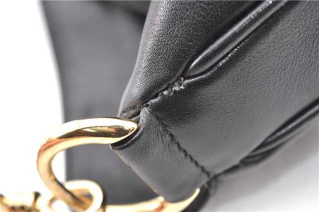 Authentic GUCCI Bamboo 2Way Shoulder Hand Bag Leather 0011638 Black 1231G