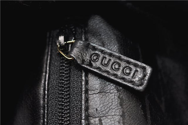 Authentic GUCCI Bamboo 2Way Shoulder Hand Bag Leather 0011638 Black 1231G