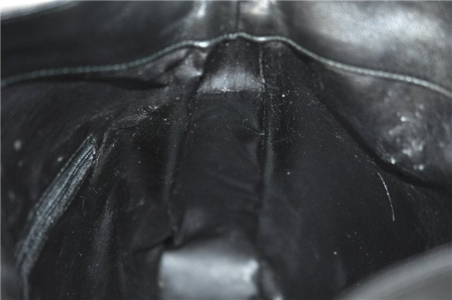 Authentic GUCCI Bamboo 2Way Shoulder Hand Bag Leather 0011638 Black 1231G