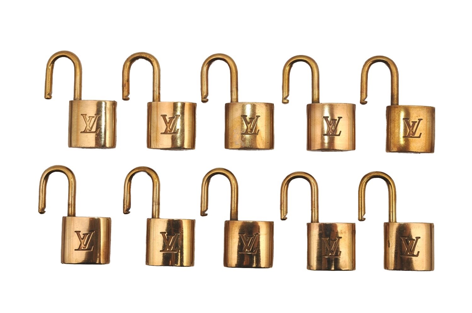 Authentic Louis Vuitton Padlock Gold 10Set LV 1231I