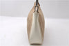 Auth GUCCI Bamboo Shoulder Bag Purse Canvas Leather 0013870 Beige White 1232D