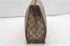 Authentic GUCCI Vintage Clutch Hand Bag Purse GG PVC Leather Brown 1233G