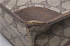 Authentic GUCCI Vintage Clutch Hand Bag Purse GG PVC Leather Brown 1233G