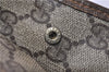 Authentic GUCCI Vintage Clutch Hand Bag Purse GG PVC Leather Brown 1233G