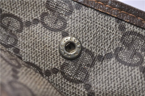 Authentic GUCCI Vintage Clutch Hand Bag Purse GG PVC Leather Brown 1233G