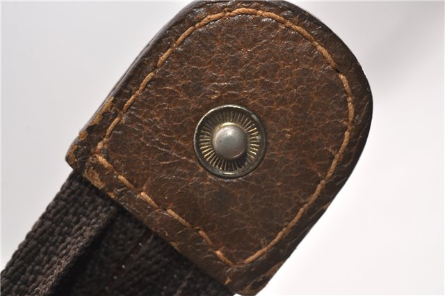 Authentic GUCCI Vintage Clutch Hand Bag Purse GG PVC Leather Brown 1233G