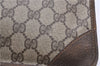 Authentic GUCCI Vintage Clutch Hand Bag Purse GG PVC Leather Brown 1233G