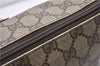 Authentic GUCCI Vintage Clutch Hand Bag Purse GG PVC Leather Brown 1233G
