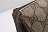 Authentic GUCCI Vintage Clutch Hand Bag Purse GG PVC Leather Brown 1233G