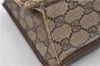 Authentic GUCCI Vintage Clutch Hand Bag Purse GG PVC Leather Brown 1233G