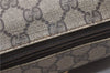 Authentic GUCCI Vintage Clutch Hand Bag Purse GG PVC Leather Brown 1233G
