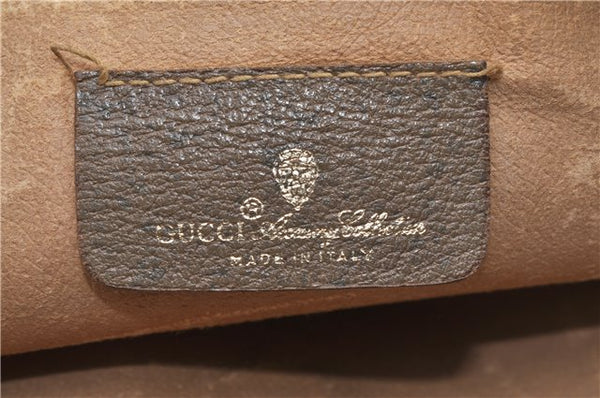 Authentic GUCCI Vintage Clutch Hand Bag Purse GG PVC Leather Brown 1233G