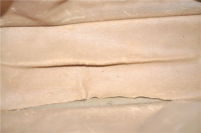 Authentic GUCCI Vintage Clutch Hand Bag Purse GG PVC Leather Brown 1233G