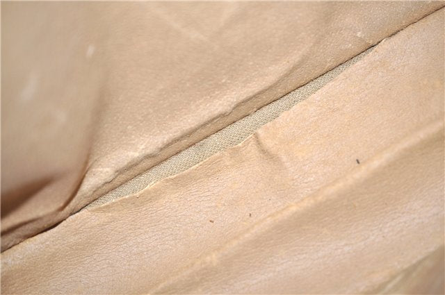 Authentic GUCCI Vintage Clutch Hand Bag Purse GG PVC Leather Brown 1233G