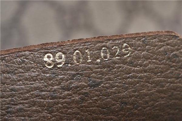 Authentic GUCCI Vintage Clutch Hand Bag Purse GG PVC Leather Brown 1233G