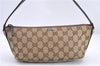 Auth GUCCI Wab Sherry Line Hand Bag Pouch GG Canvas Leather 141809 Brown 1234D