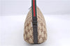 Auth GUCCI Wab Sherry Line Hand Bag Pouch GG Canvas Leather 141809 Brown 1234D
