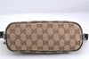 Auth GUCCI Wab Sherry Line Hand Bag Pouch GG Canvas Leather 141809 Brown 1234D
