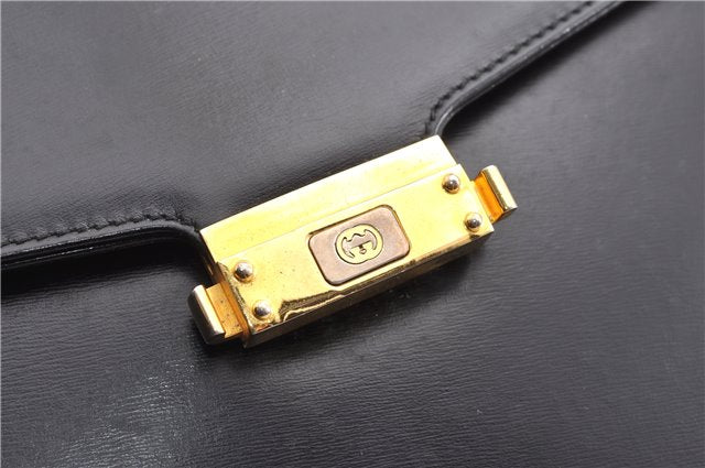 Authentic GUCCI Vintage 2Way Business Documents Case Leather Black 1234G