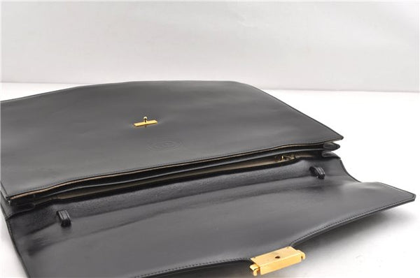 Authentic GUCCI Vintage 2Way Business Documents Case Leather Black 1234G
