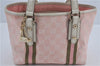 Authentic GUCCI Sherry Line Hand Tote Bag GG Canvas Leather 139261 Pink 1235D