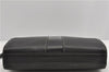 Authentic BURBERRY Vintage Leather Clutch Hand Bag Purse Black 1235F