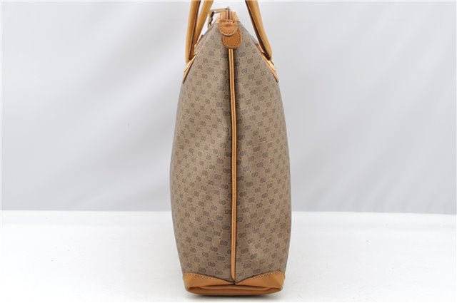 Authentic GUCCI Micro GG PVC Leather Shoulder Tote Bag Brown 1235G