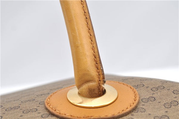 Authentic GUCCI Micro GG PVC Leather Shoulder Tote Bag Brown 1235G