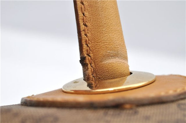 Authentic GUCCI Micro GG PVC Leather Shoulder Tote Bag Brown 1235G