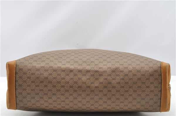 Authentic GUCCI Micro GG PVC Leather Shoulder Tote Bag Brown 1235G