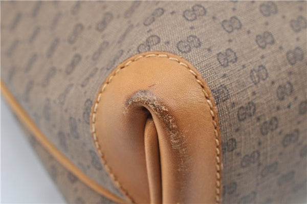 Authentic GUCCI Micro GG PVC Leather Shoulder Tote Bag Brown 1235G