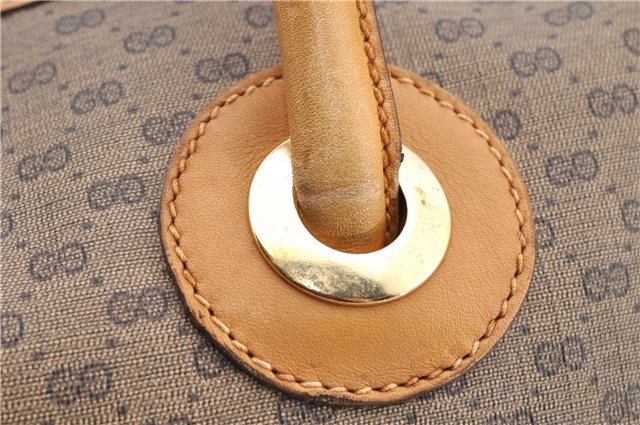 Authentic GUCCI Micro GG PVC Leather Shoulder Tote Bag Brown 1235G