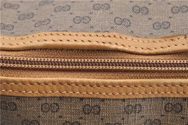 Authentic GUCCI Micro GG PVC Leather Shoulder Tote Bag Brown 1235G