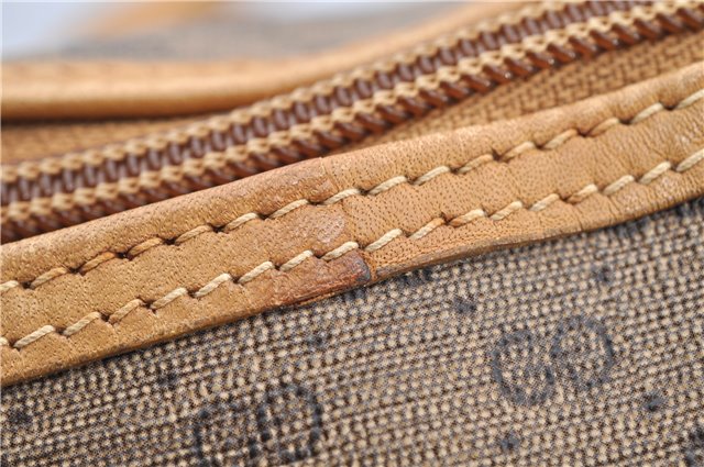 Authentic GUCCI Micro GG PVC Leather Shoulder Tote Bag Brown 1235G