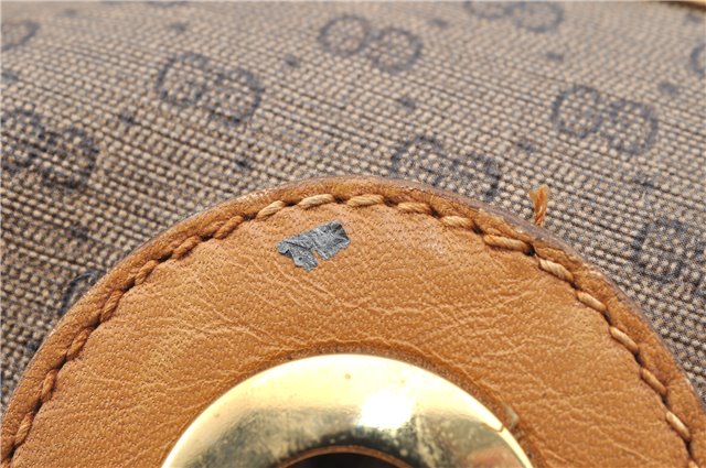 Authentic GUCCI Micro GG PVC Leather Shoulder Tote Bag Brown 1235G