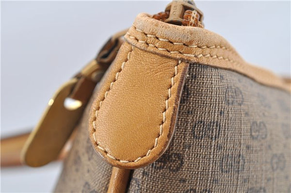 Authentic GUCCI Micro GG PVC Leather Shoulder Tote Bag Brown 1235G