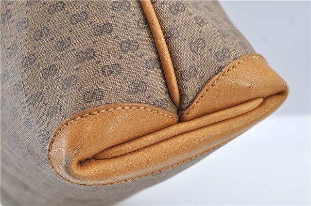 Authentic GUCCI Micro GG PVC Leather Shoulder Tote Bag Brown 1235G
