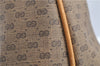 Authentic GUCCI Micro GG PVC Leather Shoulder Tote Bag Brown 1235G