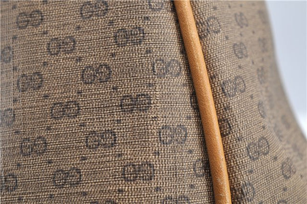 Authentic GUCCI Micro GG PVC Leather Shoulder Tote Bag Brown 1235G