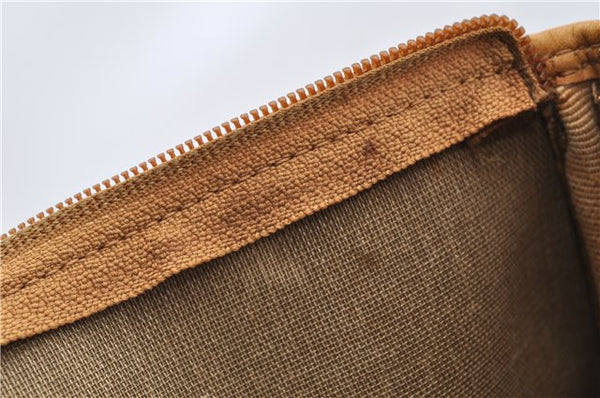 Authentic GUCCI Micro GG PVC Leather Shoulder Tote Bag Brown 1235G