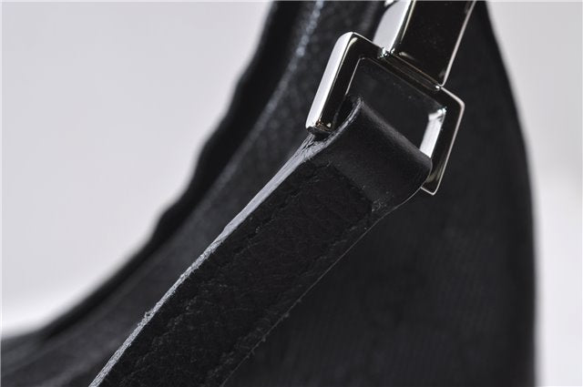 Authentic GUCCI Shoulder Hand Bag Purse GG Canvas Leather 28335 Black 1236D