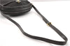 Authentic CELINE Macadam Blason Shoulder Cross Bag Canvas Leather Black 1236G