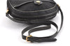 Authentic CELINE Macadam Blason Shoulder Cross Bag Canvas Leather Black 1236G