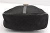 Authentic CELINE Macadam Blason Shoulder Cross Bag Canvas Leather Black 1236G