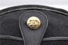 Authentic CELINE Macadam Blason Shoulder Cross Bag Canvas Leather Black 1236G