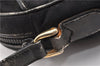 Authentic CELINE Macadam Blason Shoulder Cross Bag Canvas Leather Black 1236G