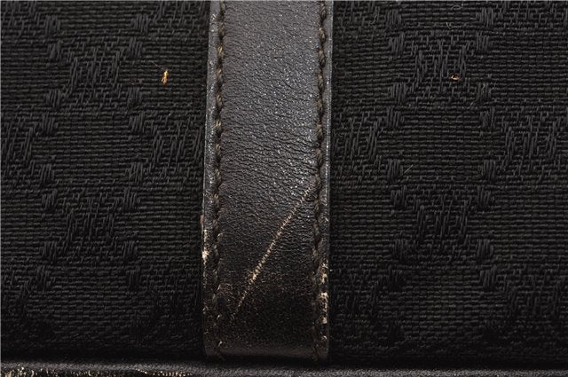 Authentic CELINE Macadam Blason Shoulder Cross Bag Canvas Leather Black 1236G