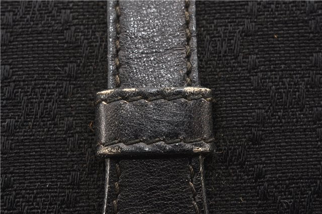 Authentic CELINE Macadam Blason Shoulder Cross Bag Canvas Leather Black 1236G