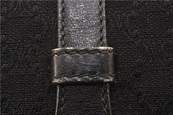 Authentic CELINE Macadam Blason Shoulder Cross Bag Canvas Leather Black 1236G