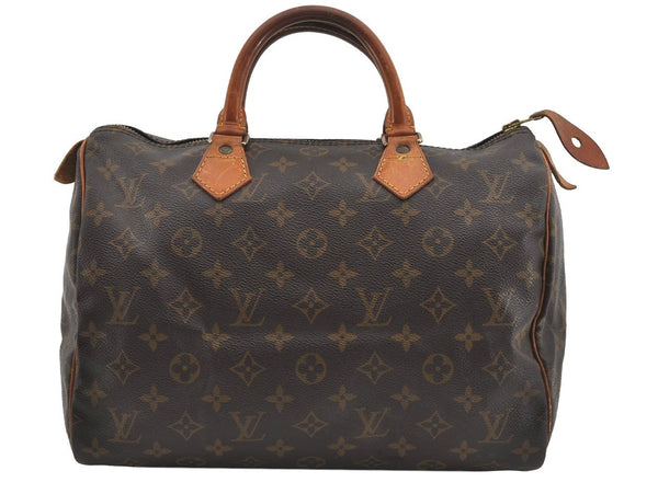 Authentic Louis Vuitton Monogram Speedy 30 Hand Boston Bag M41526 LV 1237I